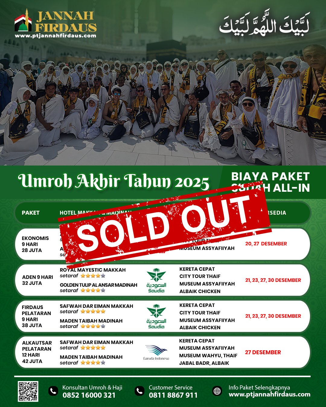 jadwal umroh akhir tahun soldout
