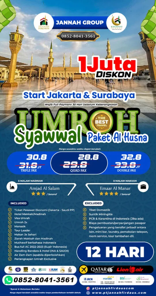 Harga Umroh Syawal Alhusna 2024