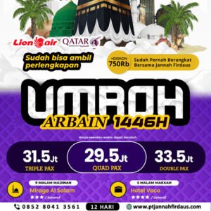 UMROH BULAN AGUSTUS ARBAIN PROMO IDUL FITRI 2024 WEB