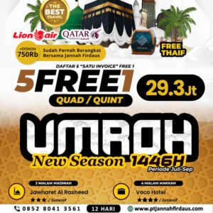 UMROH BULAN SEPTEMBER PROMO 5 FREE 1 PROMO IDUL FITRI 2024 WEB