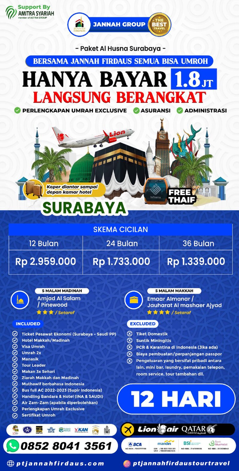 Cicilan Umroh Syariah Alhusna Surabaya 2024