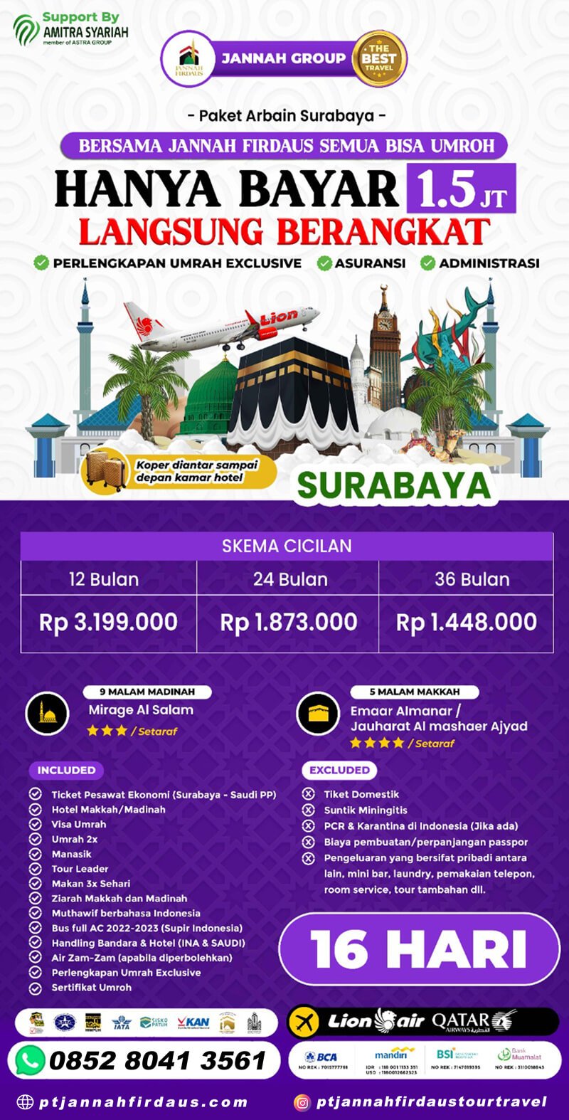 Cicilan Umroh Syariah Arbain Surabaya 2024