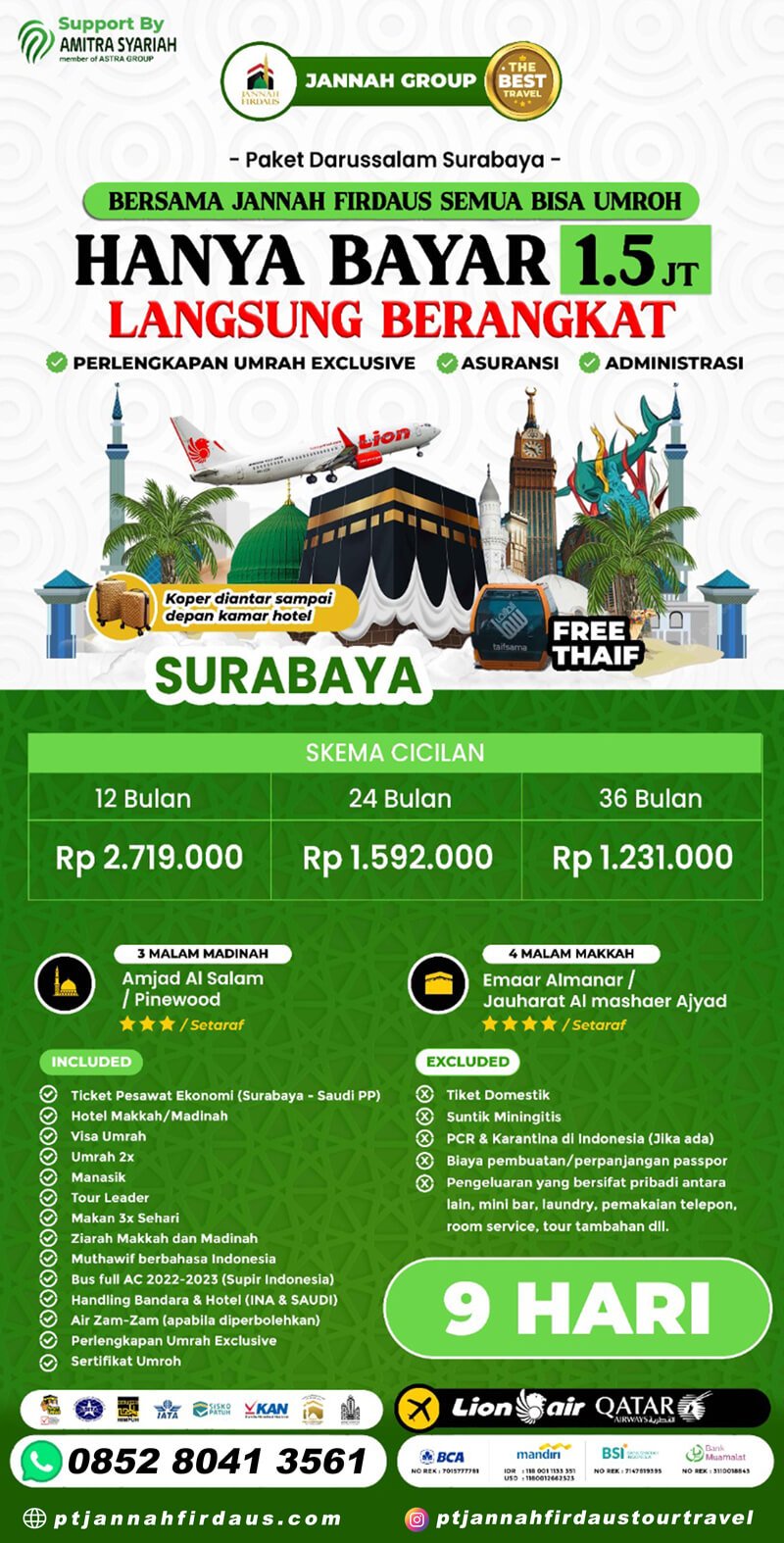Cicilan Umroh Syariah Darussalam Surabaya 2024