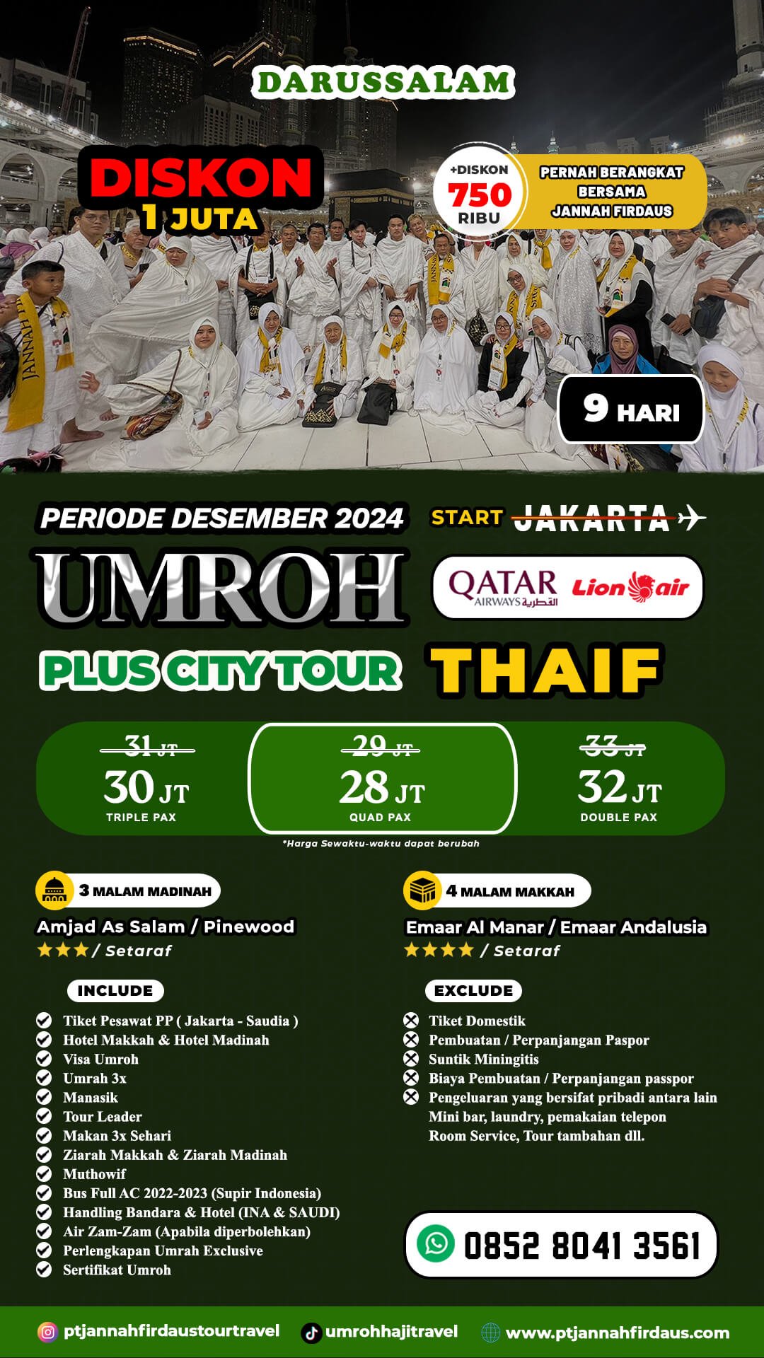 Umroh 9 Hari 2024 Darussalam Desember