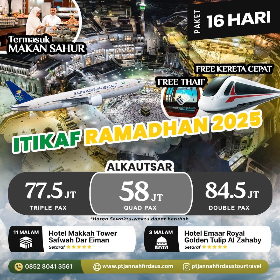 Umroh Itikaf Ramadhan VIP 2025 Jannah Firdaus Tour Travel