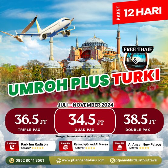 Umroh Plus Turki Juli November 2024 Plus Thoif Flyer