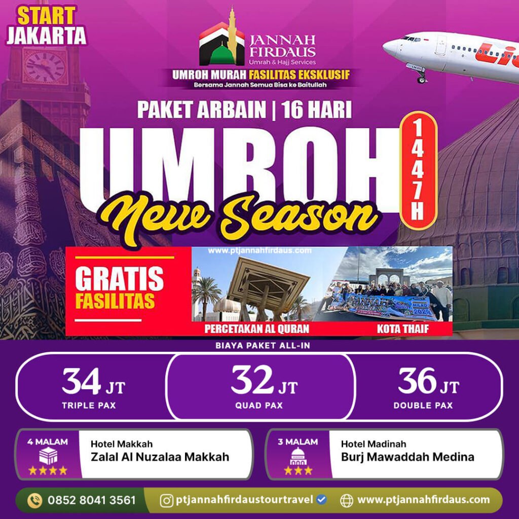 Harga paket umroh terbaru 2025 2026 pt jannah firdaus