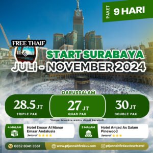 Umroh Agustus September Oktober November 2024 Darussalam Surabaya