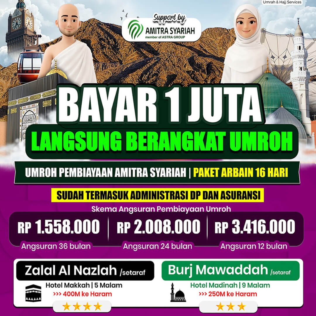 cicilan umroh 2026 jannah firdaus paket arbain