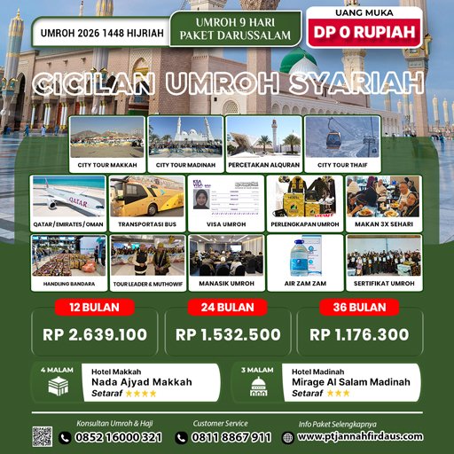 cicilan umroh syariah 2026 darussalam 1448 hijriah