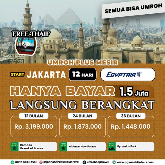 paket umroh plus mesir cicilan umroh 2024