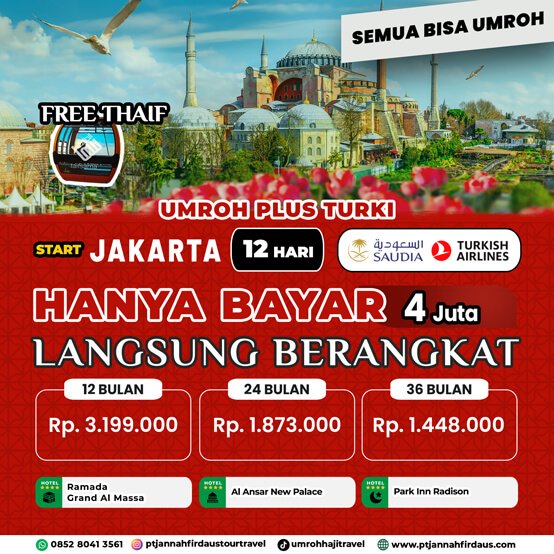 paket umroh plus turki cicilan umroh 2024