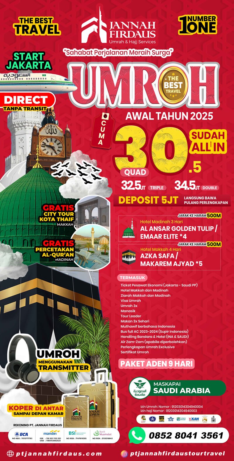 Paket Umroh Januari Februari 2025 Aden 9 Hari