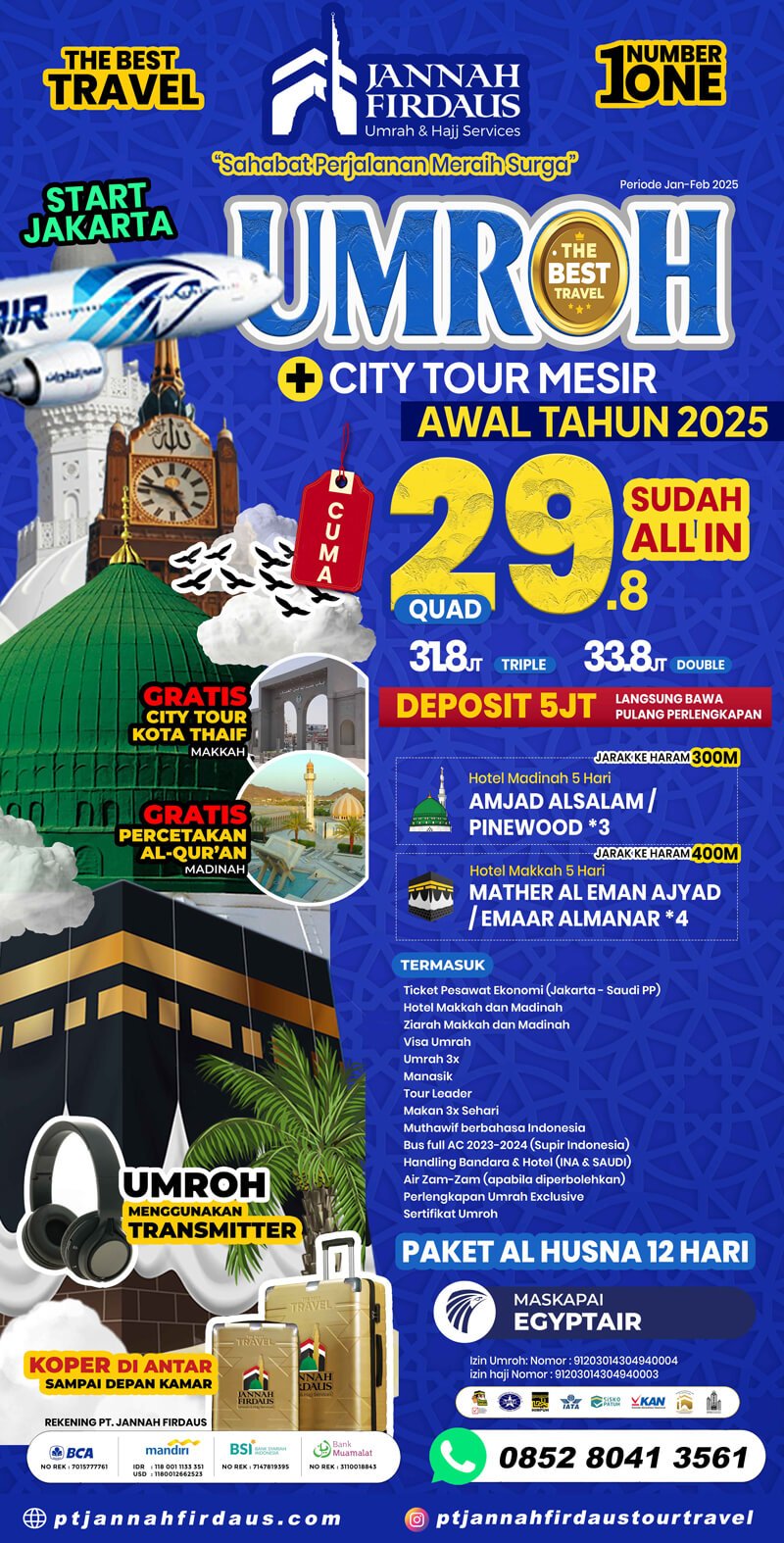 Paket Umroh Januari Februari 2025 Alhusna 12 Hari