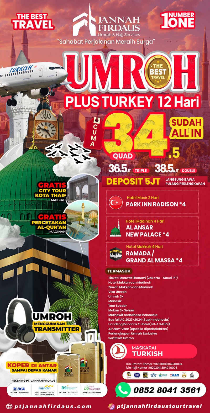 Paket Umroh Plus Turki Januari Februari 2025