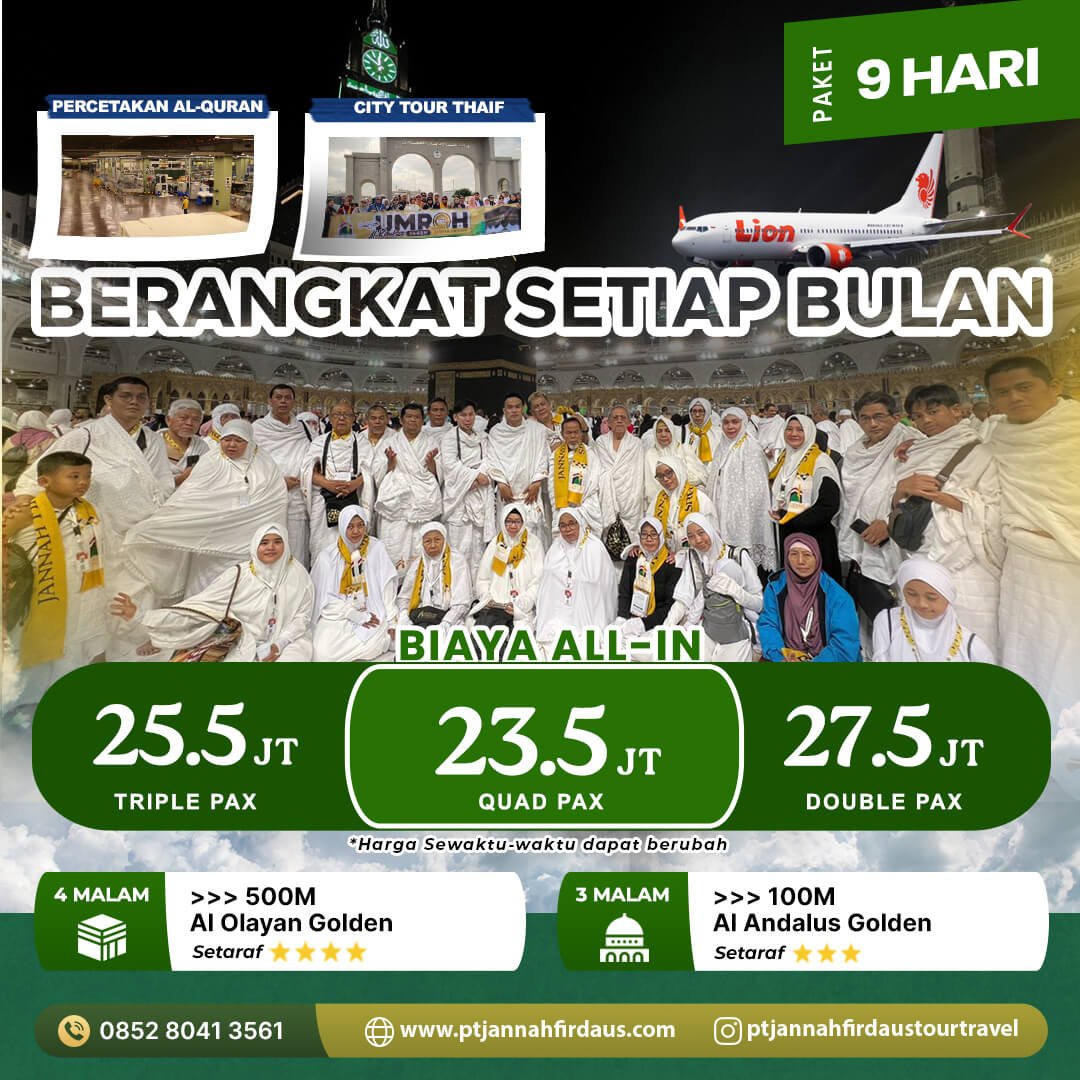 umroh 2025 biaya paket jannah firdaus