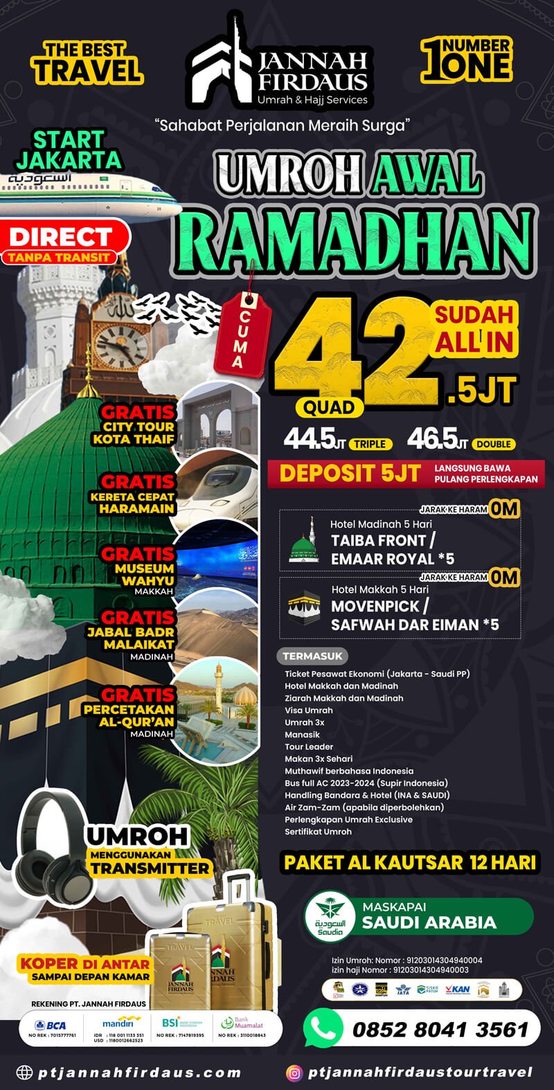 umroh awal ramadhan 2025 jannah firdaus travel paket alkautsar