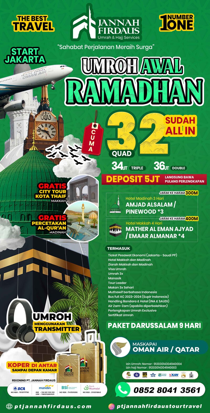 umroh awal ramadhan 2025 jannah firdaus travel paket darussalam