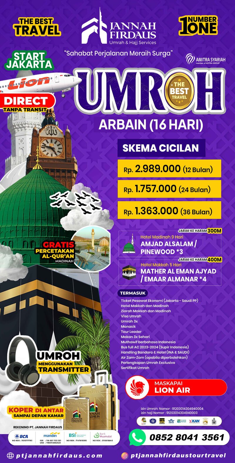 Cicilan Umrah Syariah Arbain 2024 2025