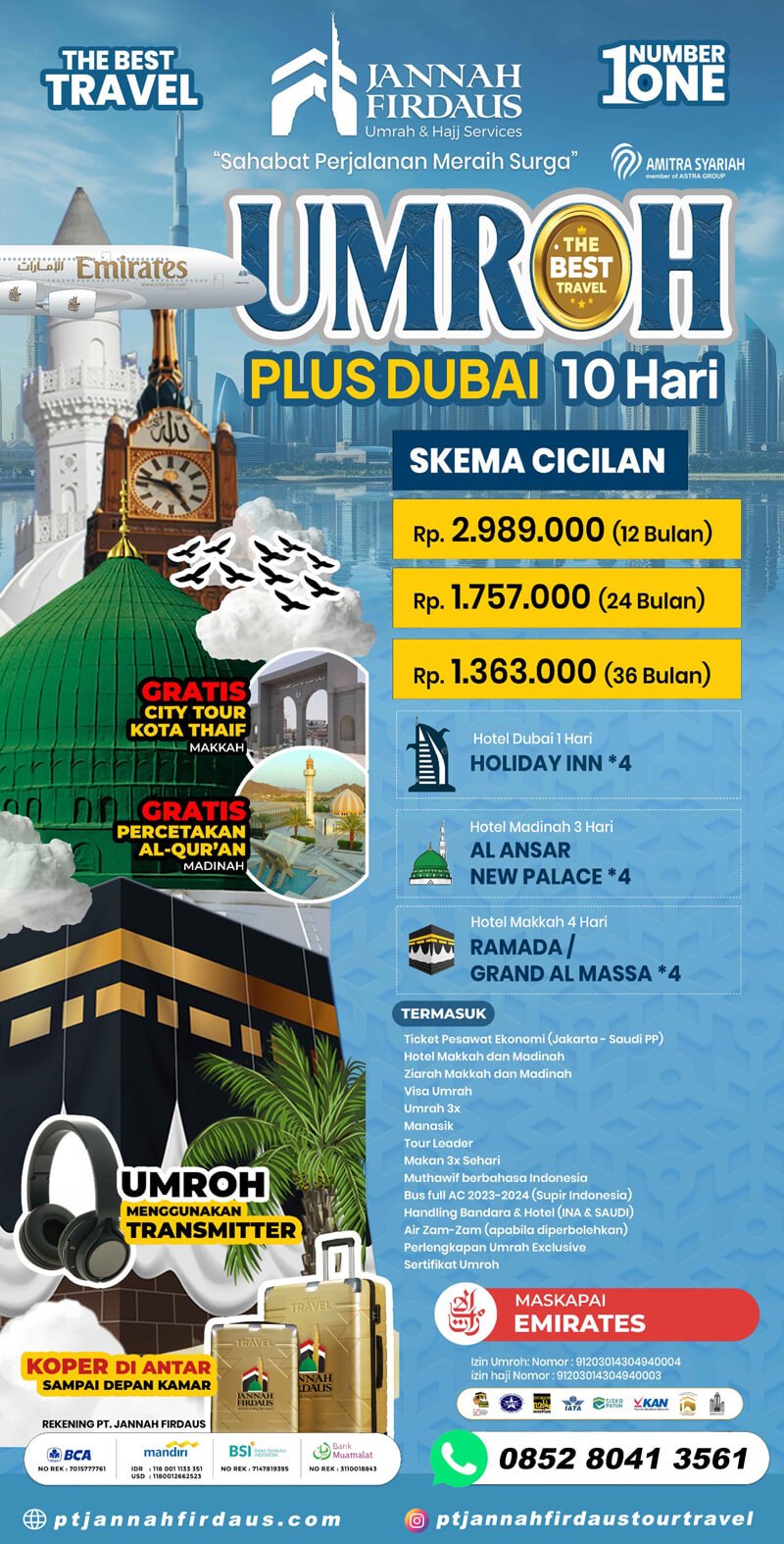 Cicilan Umrah Syariah Umroh Plus Dubai 2024 2025