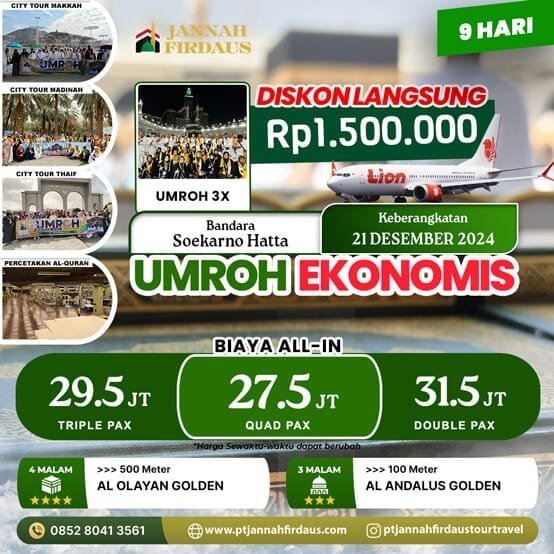 Paket Umroh Bulan Desember Ekonomis Promo 2024