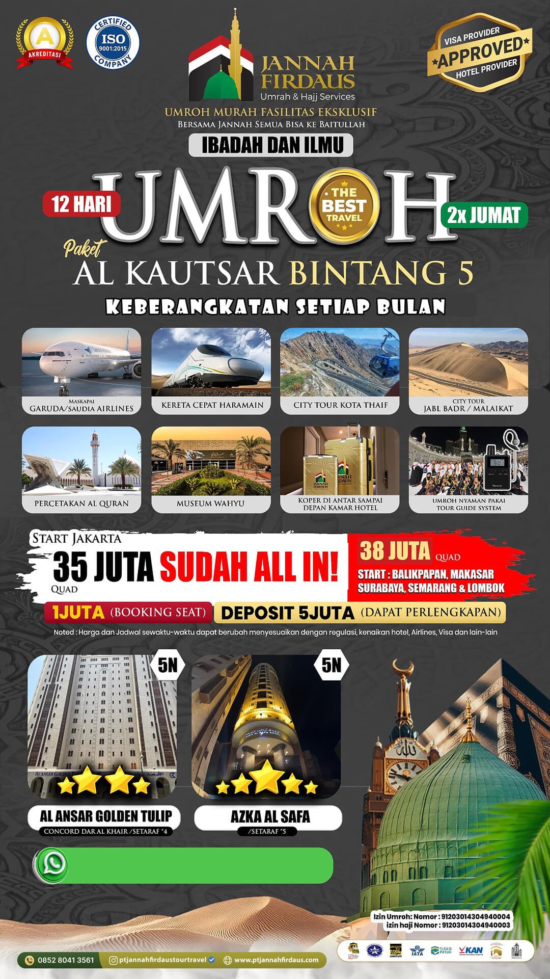 Harga Paket Umroh Terbaru 2025 2026 4 Umroh 12 Hari Alkautsar