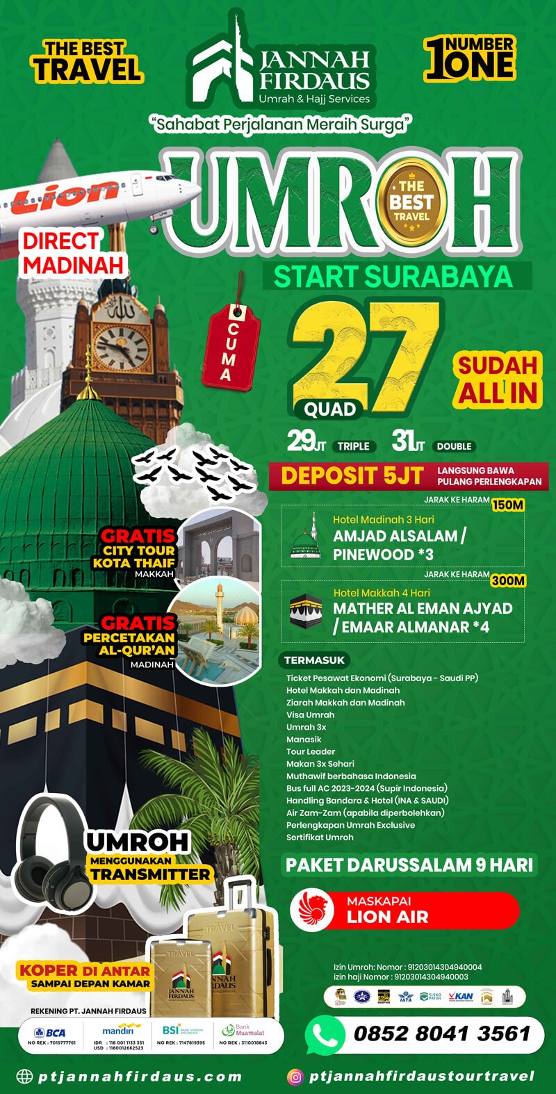 Umroh Surabaya 2025 Darussalam 9 Hari