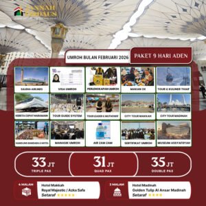 umroh bulan februari aden 2026 paket 9 hari