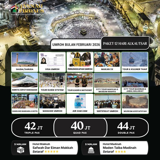 umroh bulan februari alkautsar 2026 paket 12 hari