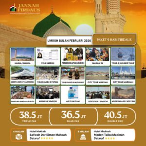 umroh bulan februari firdaus 2026 paket 9 hari