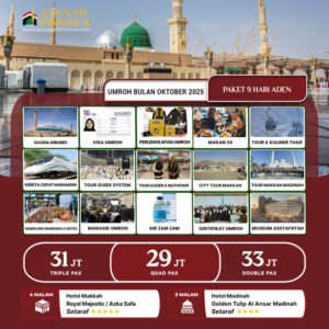 umroh bulan oktober 2025 aden paket 9 hari new
