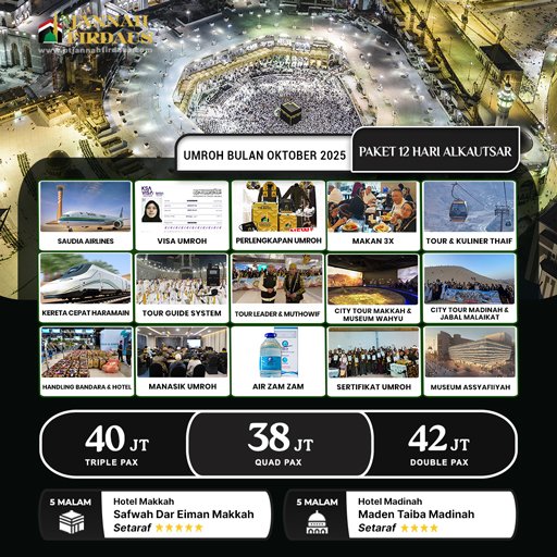 umroh bulan oktober 2025 alkautsar paket 12 hari