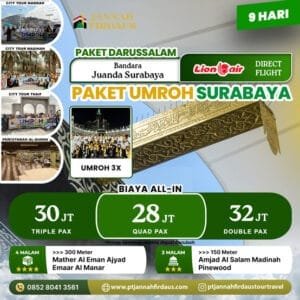 Paket Umroh Surabaya 2025 Darussalam 9 Hari