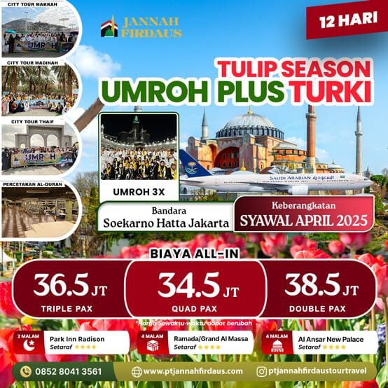 Umroh Plus Turki Syawal 2025 Tulip Season