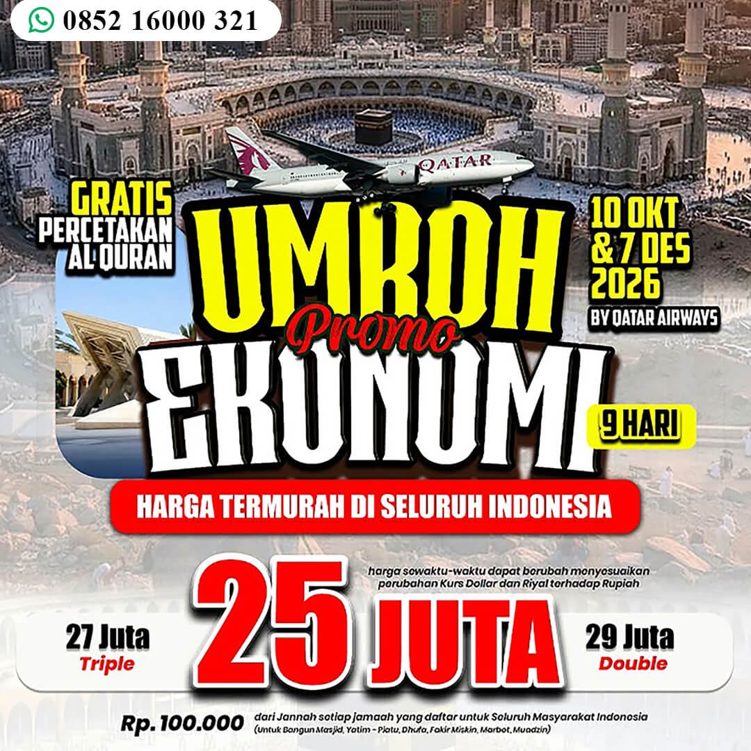 umroh promo 2026 jannah firdaus tour travel paket 9 hari 1448 hijriah