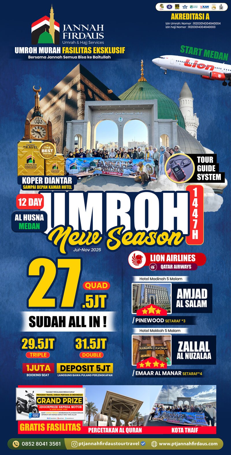 Paket Umroh 2025 Medan Alhusna 12 Hari
