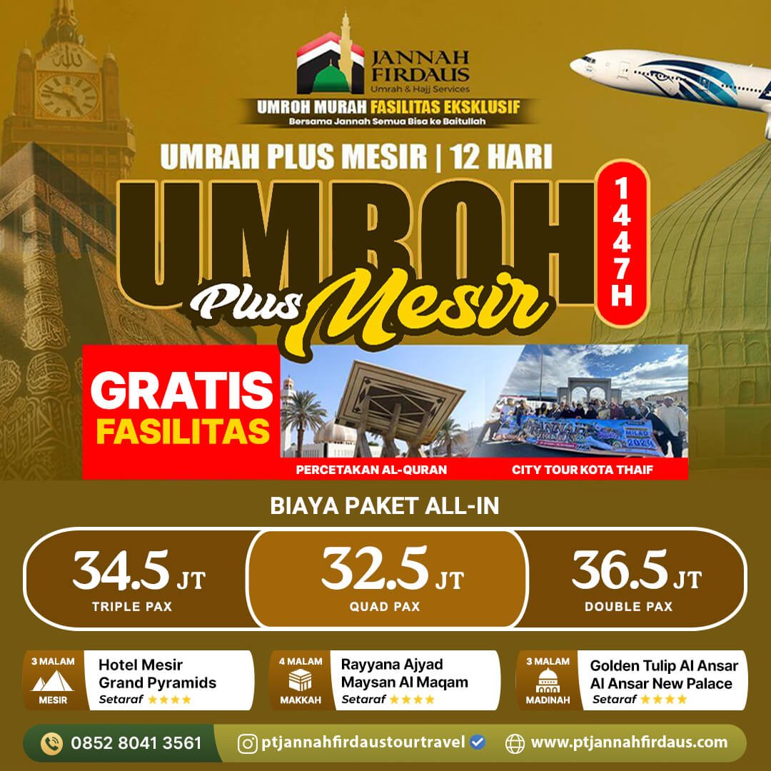 umroh plus mesir 2025 1447 hijriah