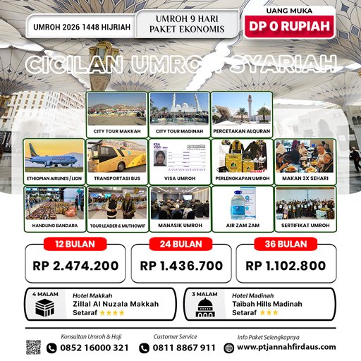 cicilan umroh syariah 2026 ekonomis 1448 hijriah