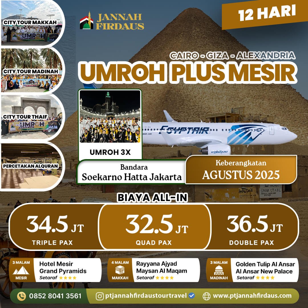 umroh plus mesir agustus 2025