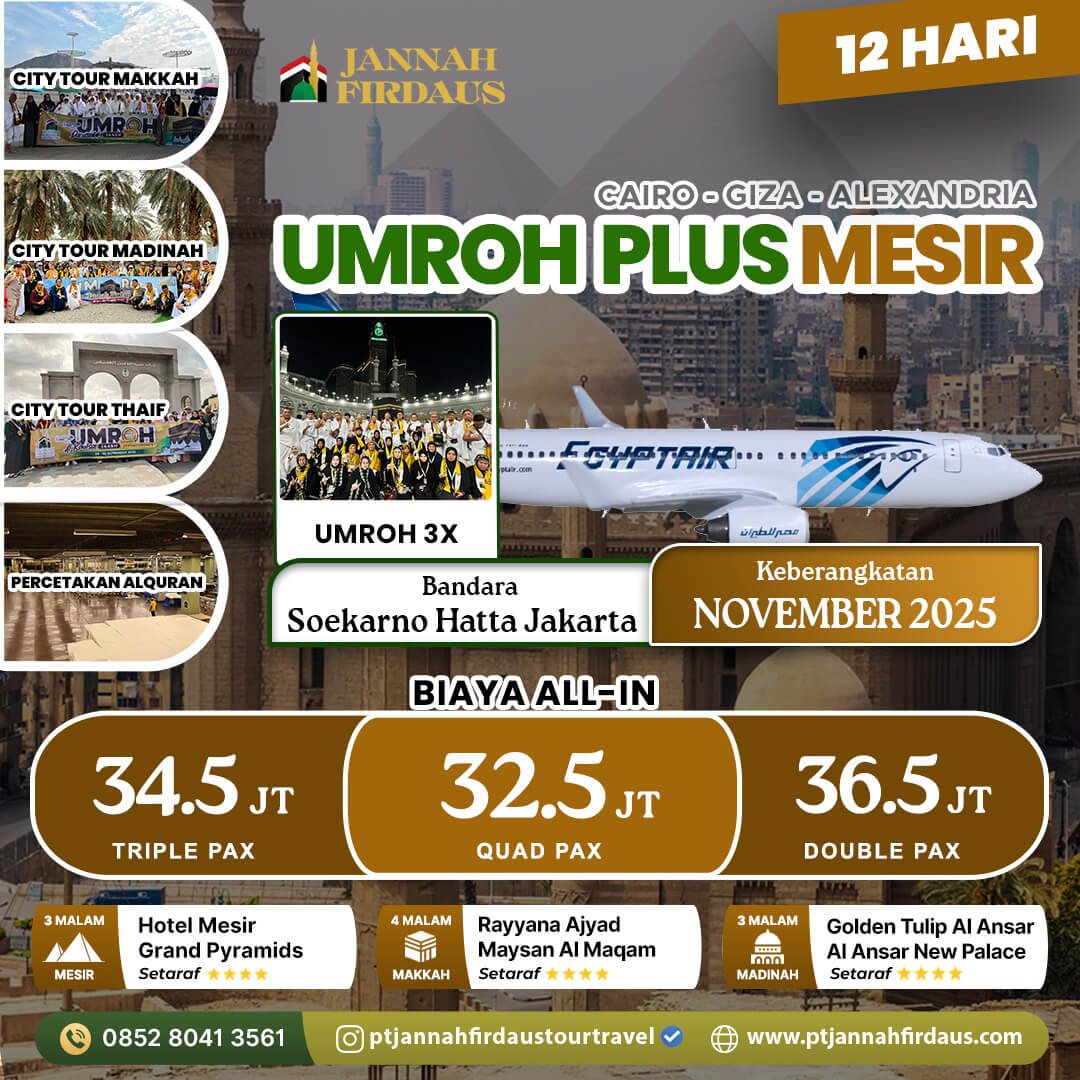 umroh plus mesir november 2025