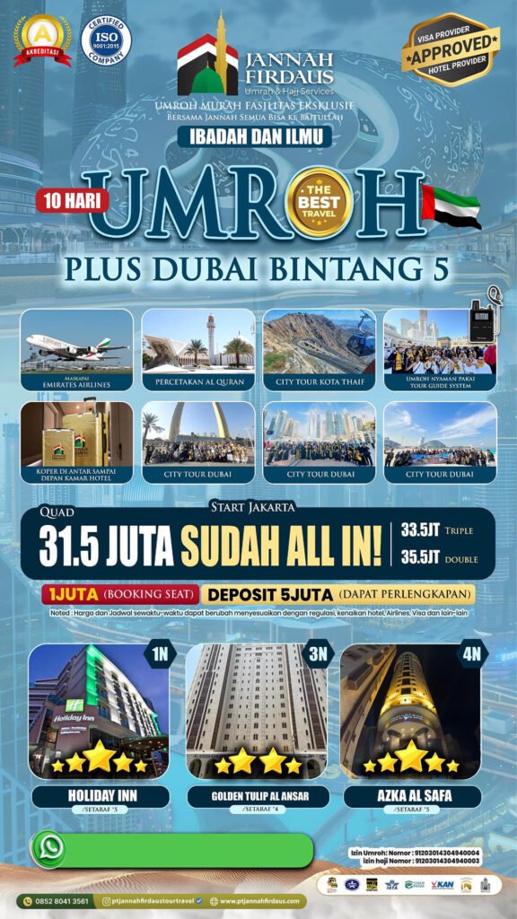 Harga Umroh Plus Dubai Juli 2025 1 umroh plus dubai 2025 pt jannah firdaus flyer