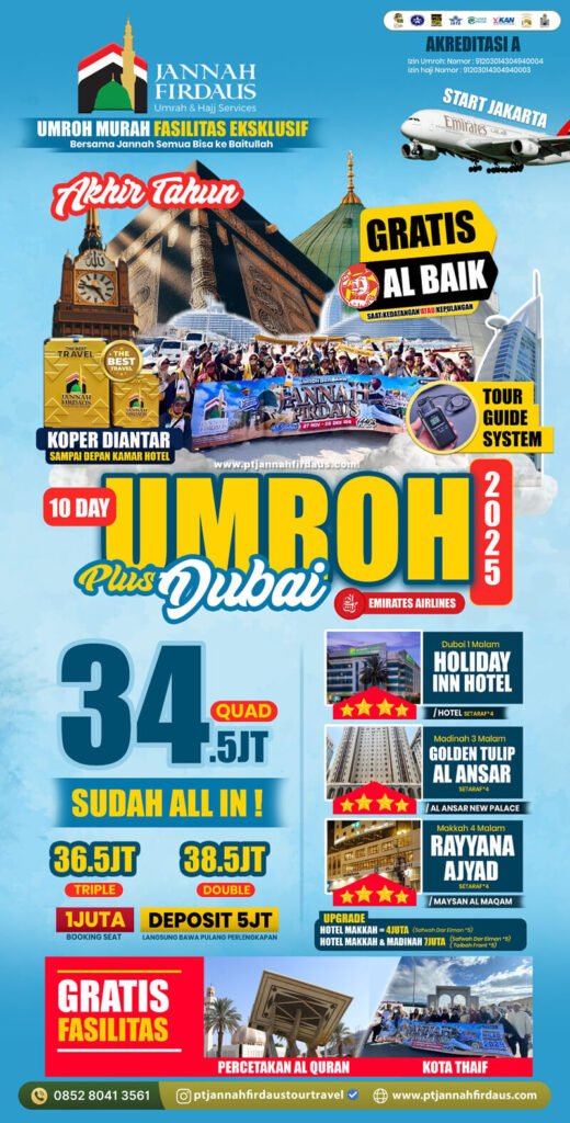 Harga Umroh Desember 2025 4 umroh plus dubai akhir tahun 2025