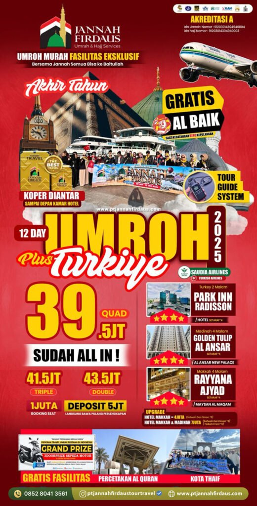 Harga Umroh Desember 2025 9 umroh plus turki akhir tahun 2025