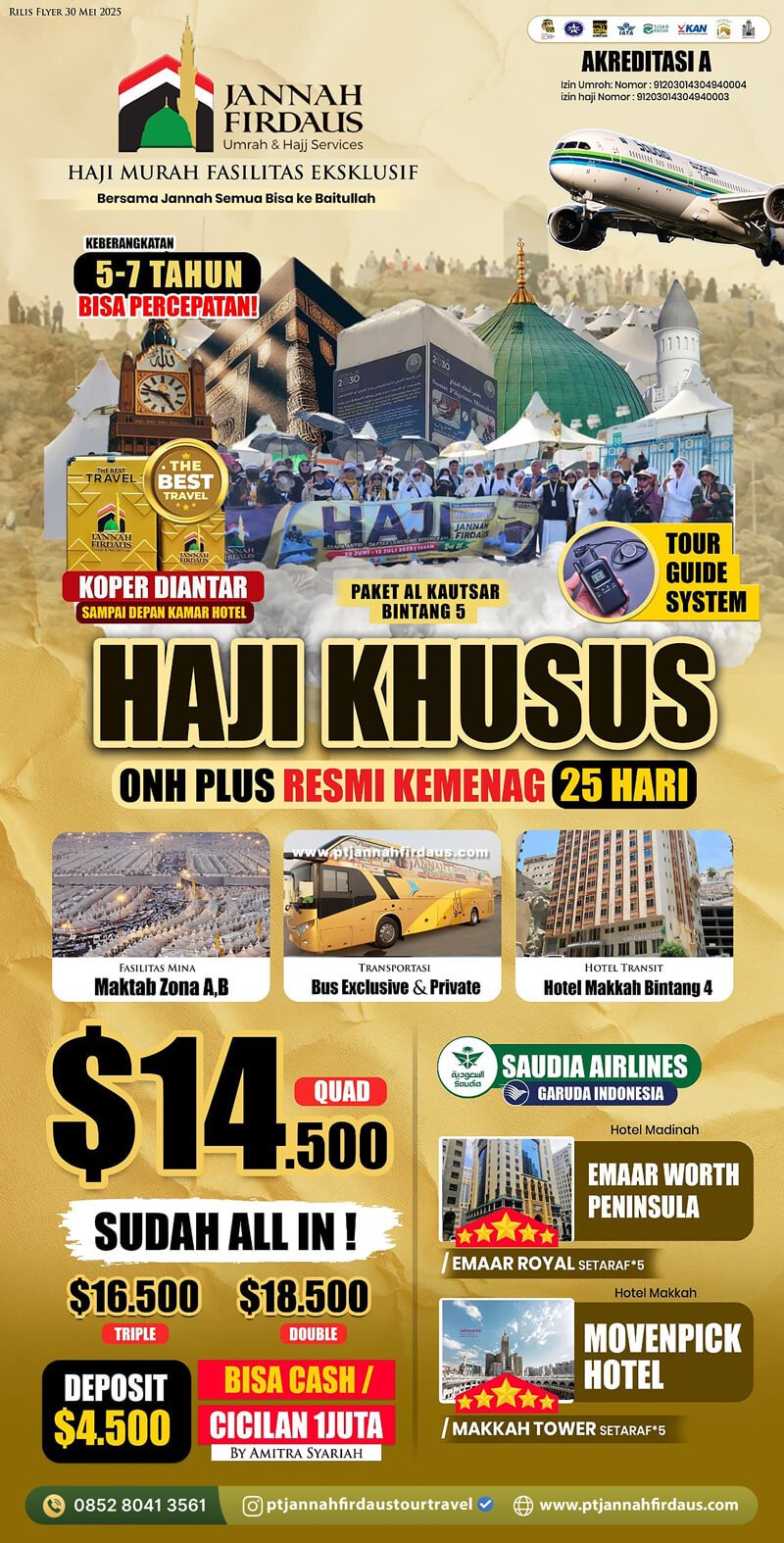 Harga Haji Plus KEMENAG RI 2025 2026 2 Haji Plus VIP Jannah Firdaus