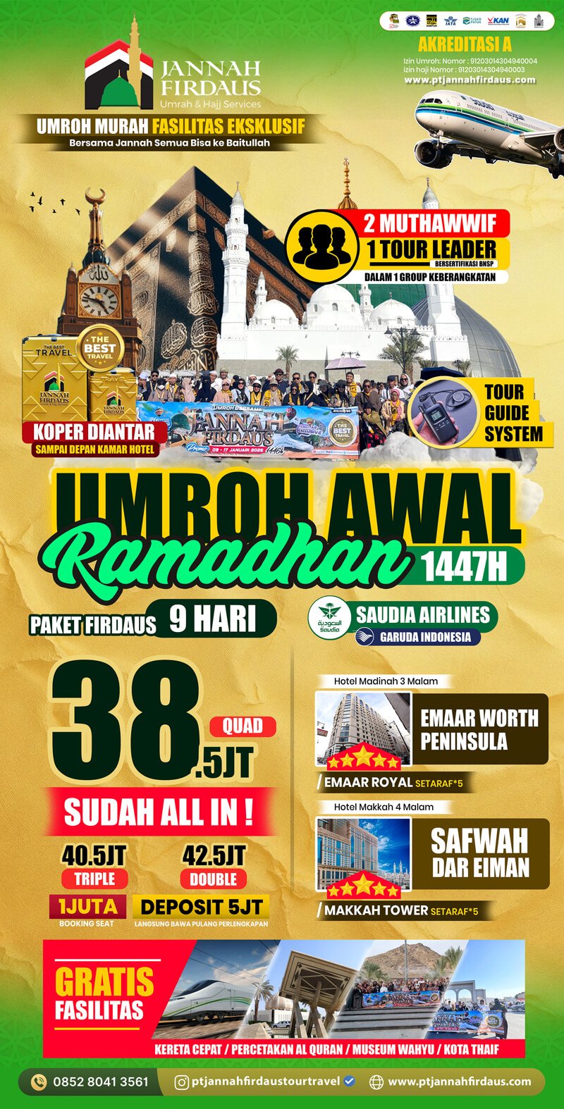 Harga Umroh Awal Ramadhan 2026 3 paket umroh awal ramadhan 2026 firdaus