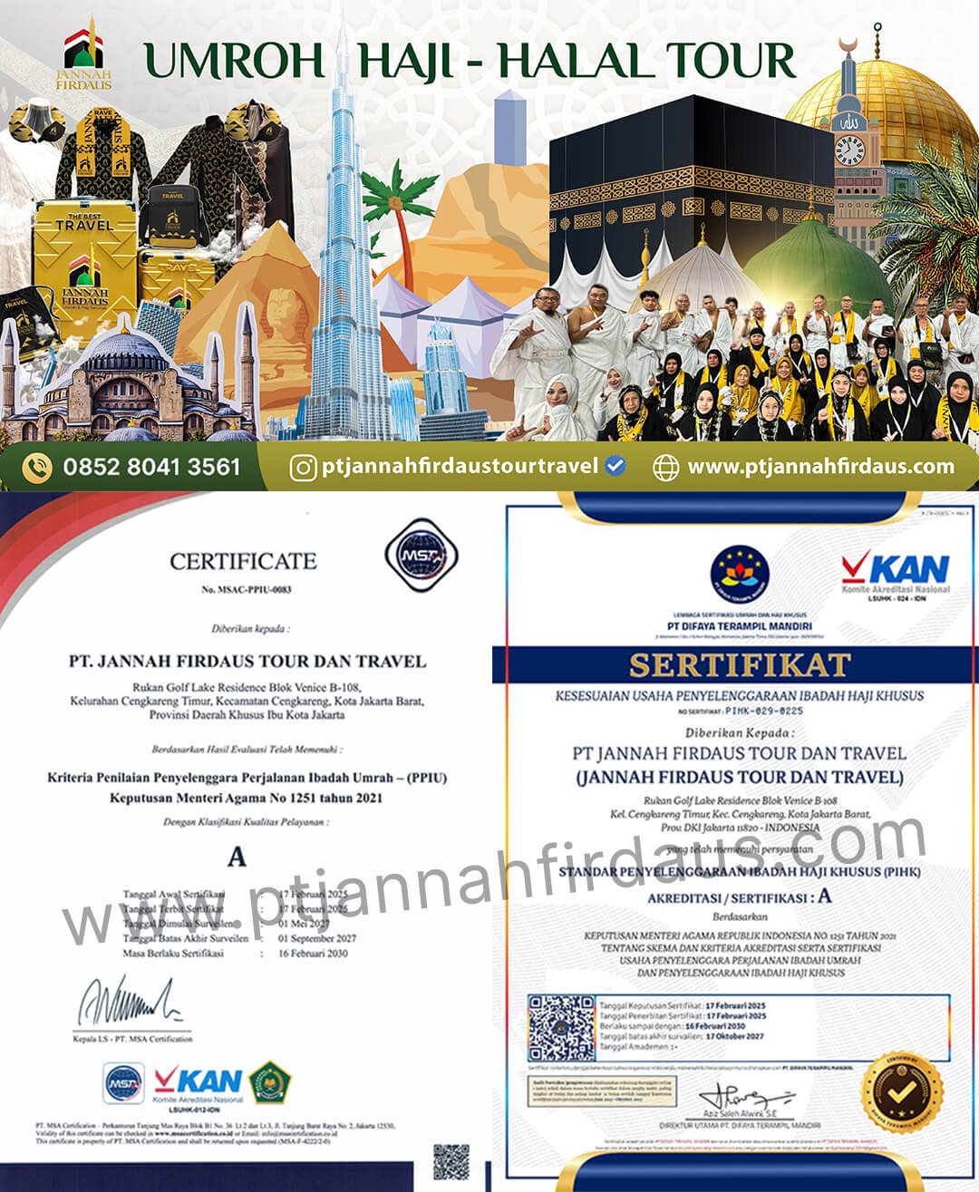 Jannah Firdaus Travel Umroh Haji 103 akreditasi jannah firdaus tour travel