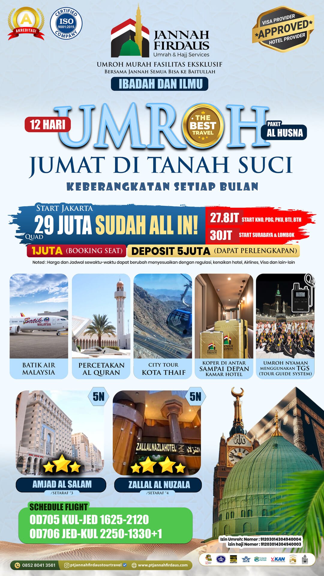 Harga Paket Umroh Terbaru 2025 2026 9 umroh 2025 alhusna jannah firdaus tour travel flyer