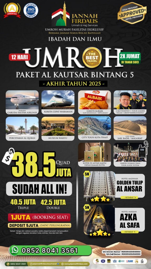 Harga Umroh Desember 2025 5 umroh akhir tahun 2025 alkautsar bintang 5 flyer