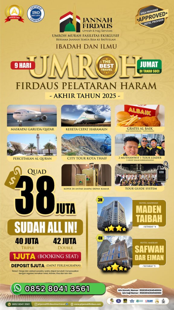 Harga Umroh Desember 2025 3 umroh akhir tahun 2025 firdaus flyer