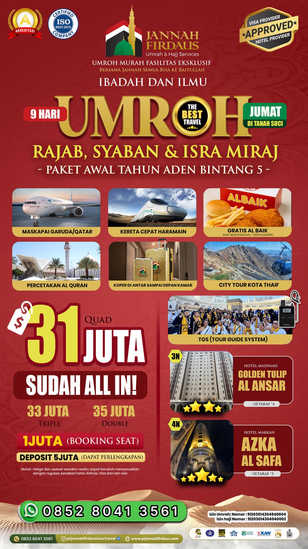Harga Paket Umroh Terbaru 2025 2026 148 umroh awal tahun 2026 aden flyer